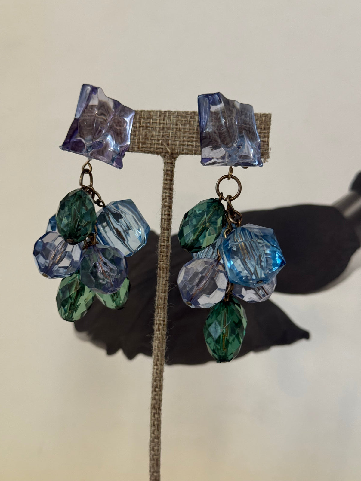 Vintage Sculptural Faceted Statement Earrings