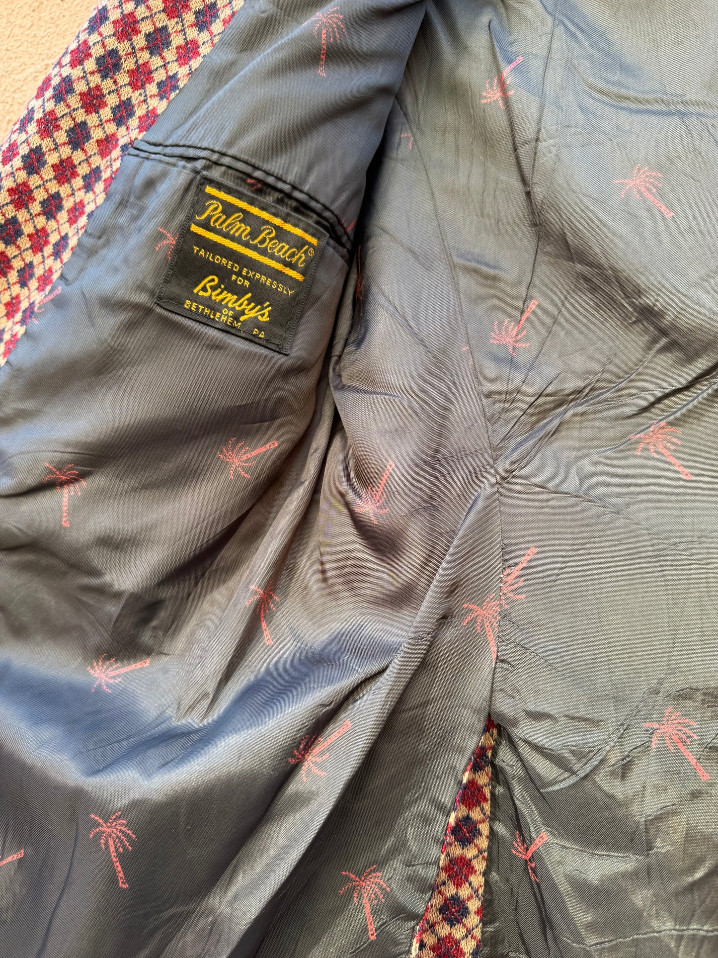 70s Argyle Knit Lined Blazer