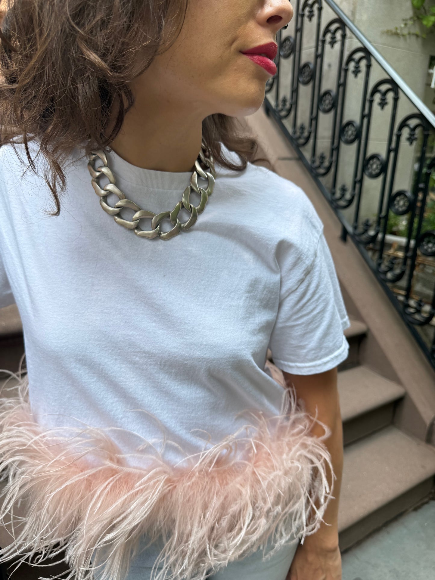 Vintage chunky silver-tone necklace