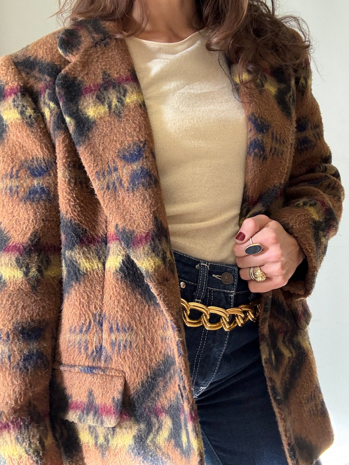 1980s Aztec Print Cozy Blazer