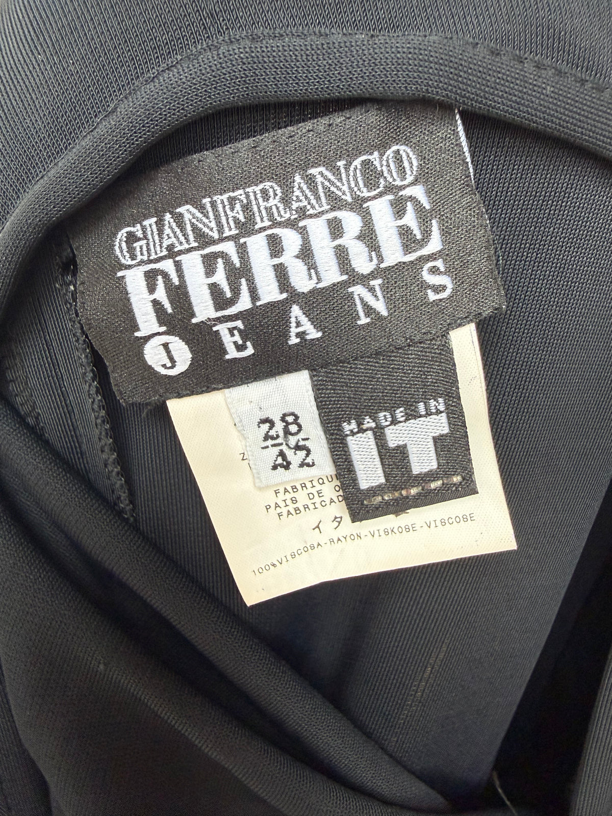 90s Gianfranco Ferre Black Halter Dress