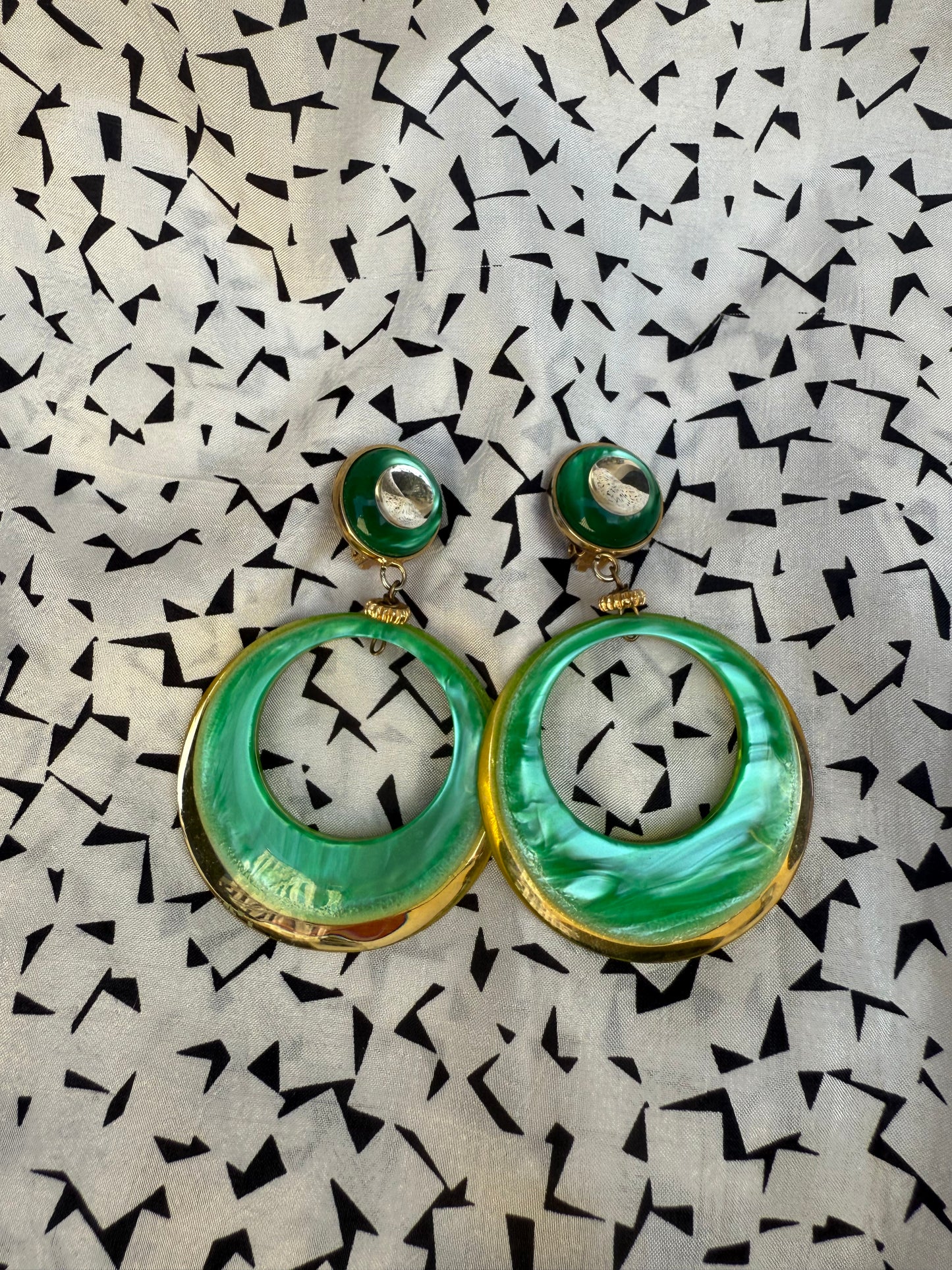 Vintage Pierre Cardin Green Drop Earrings