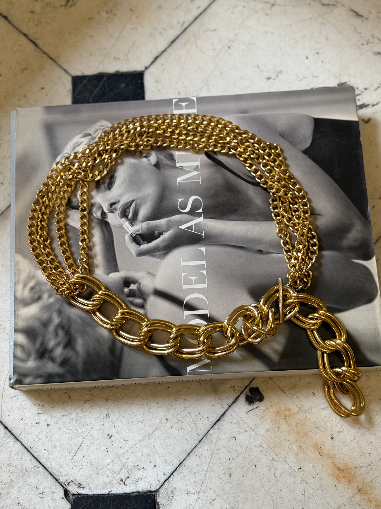 Gold Tone Chain Belt 36"