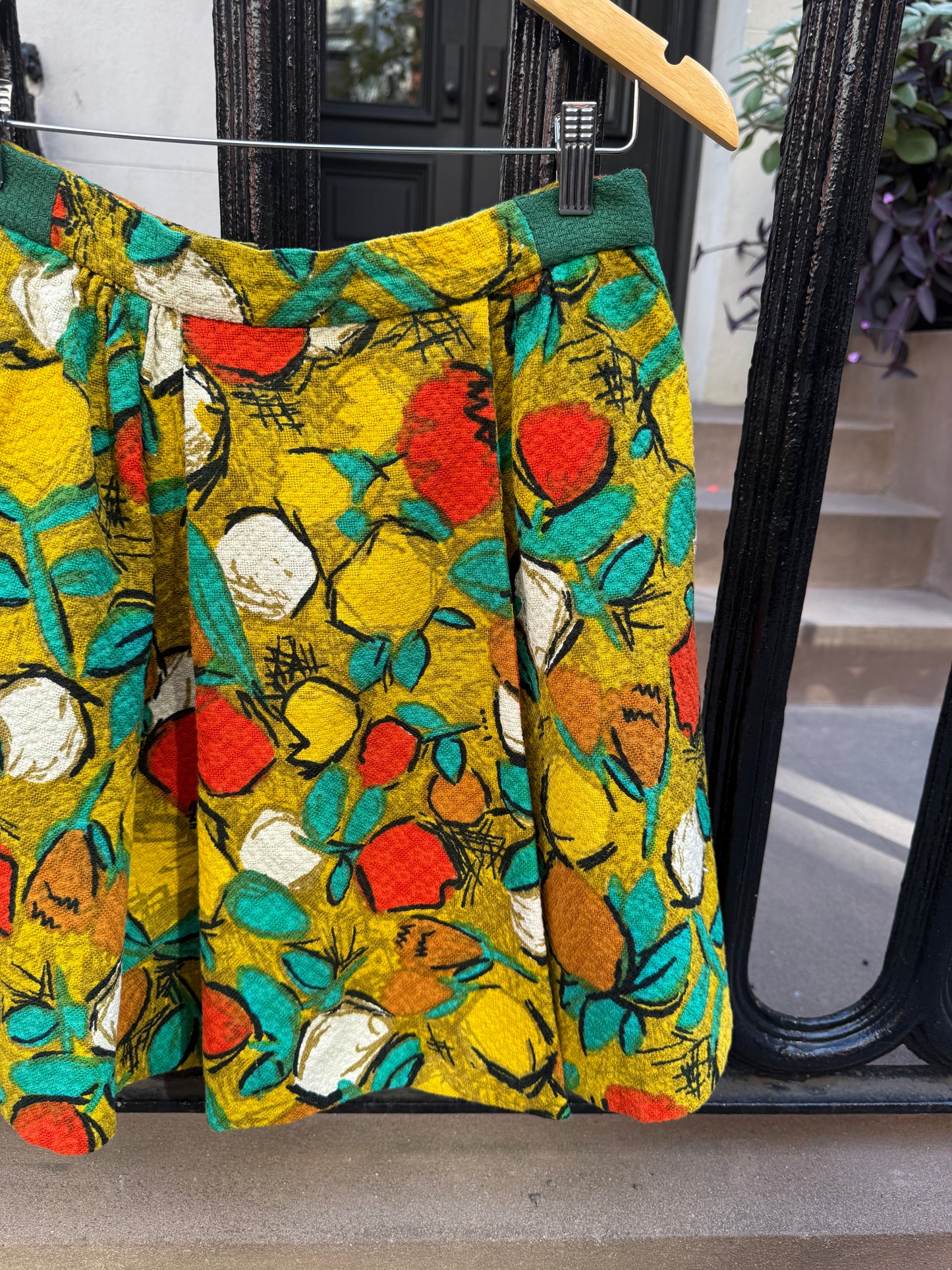 60s French Fruit Print Mini Skirt
