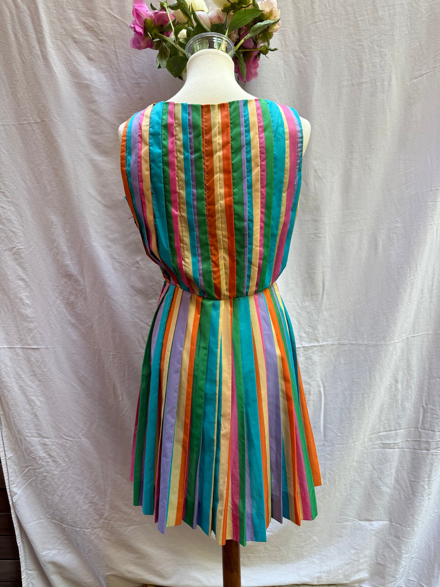 70s Rainbow Striped Dress
