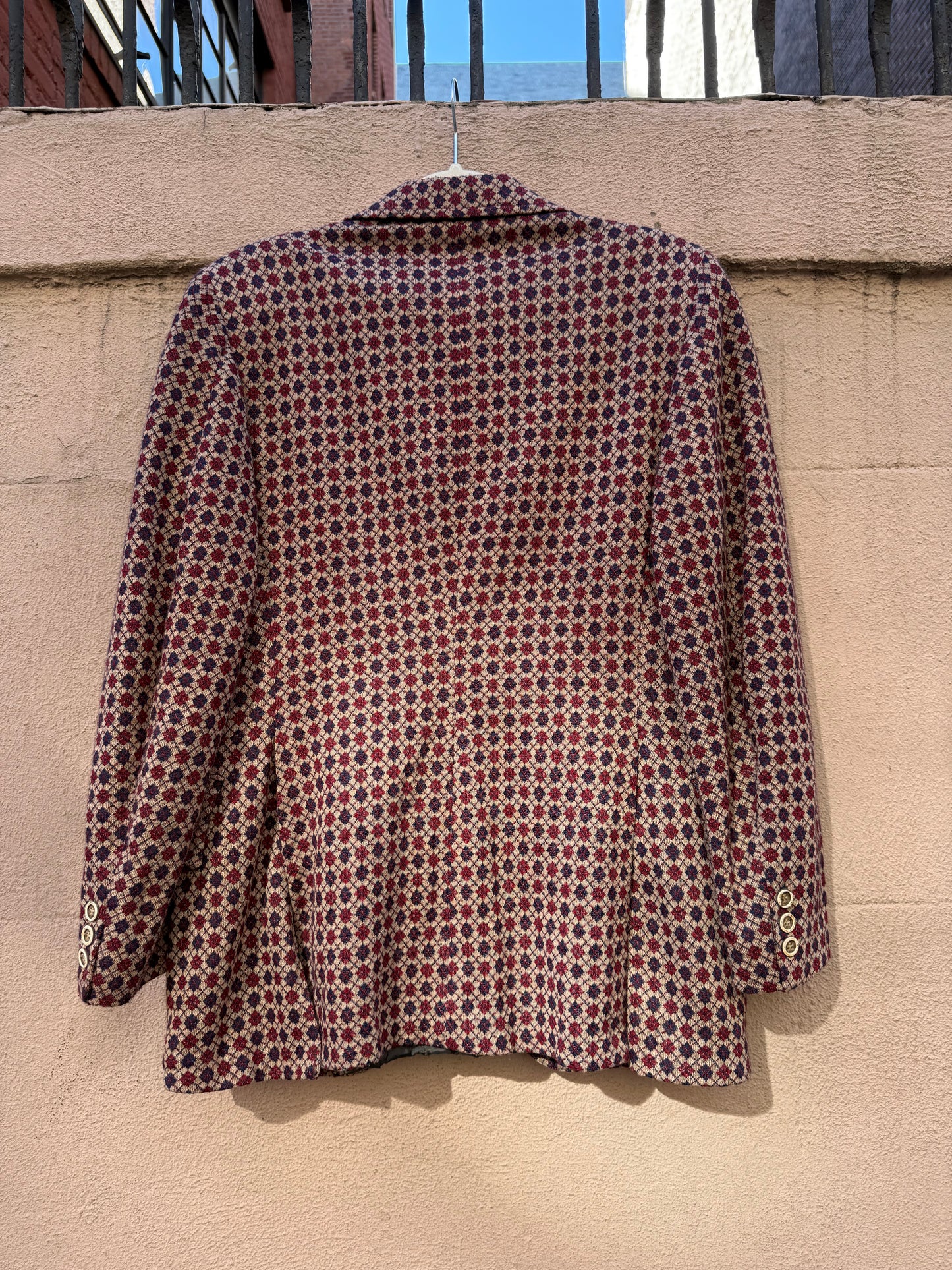 70s Argyle Knit Lined Blazer