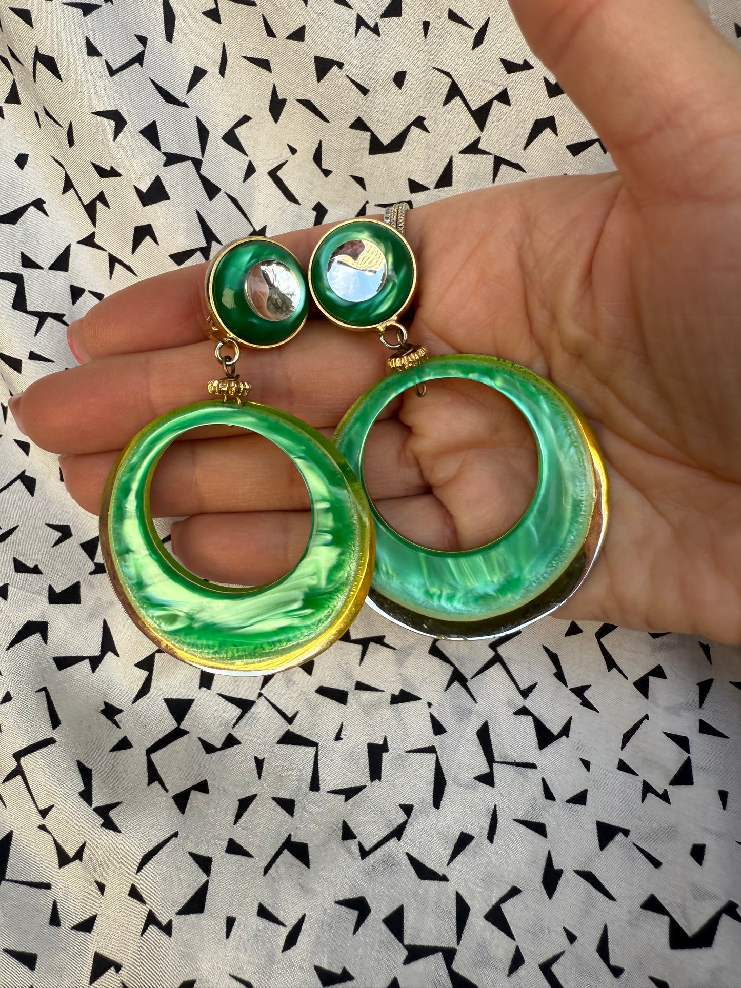 Vintage Pierre Cardin Green Drop Earrings