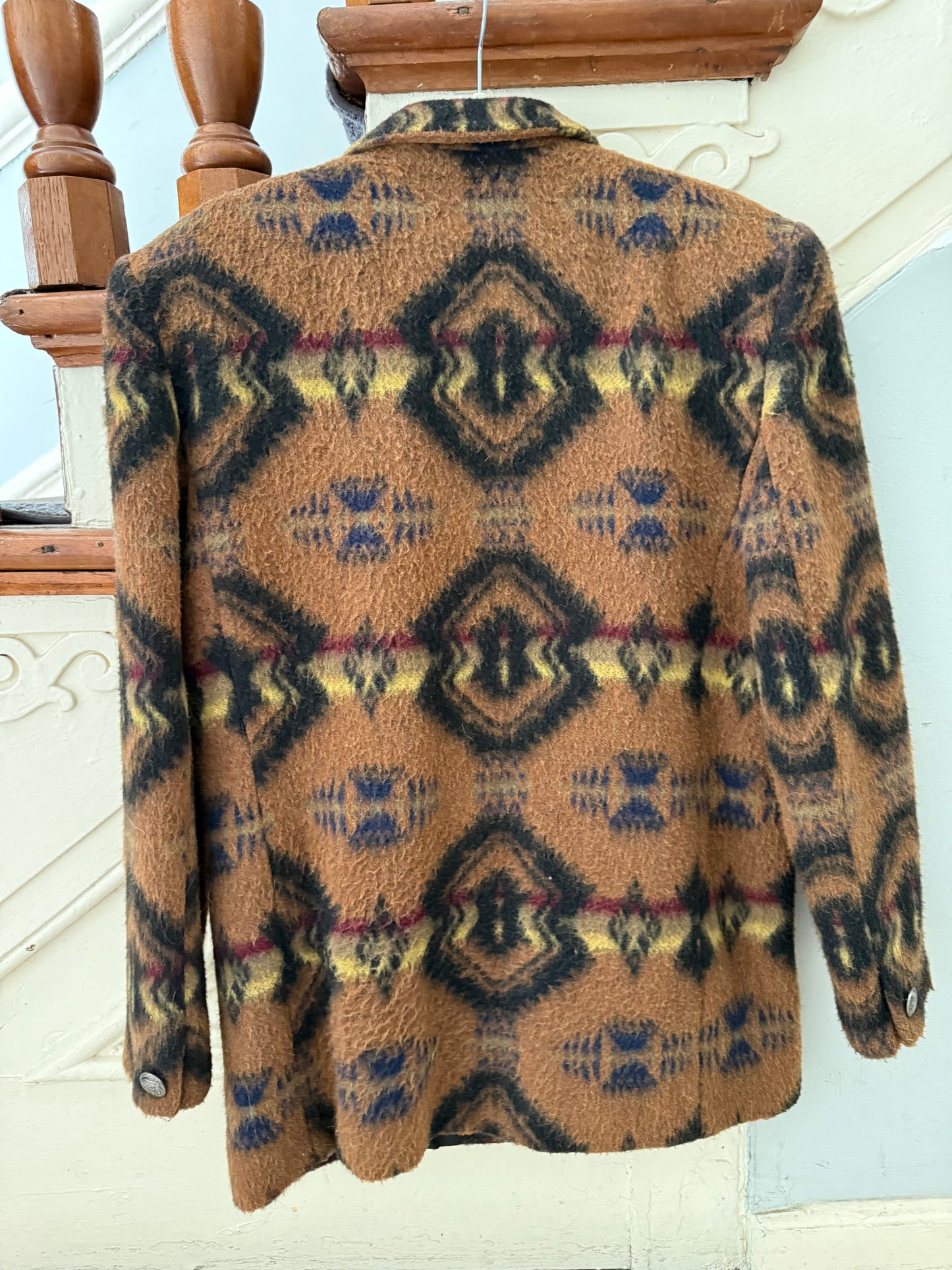 1980s Aztec Print Cozy Blazer