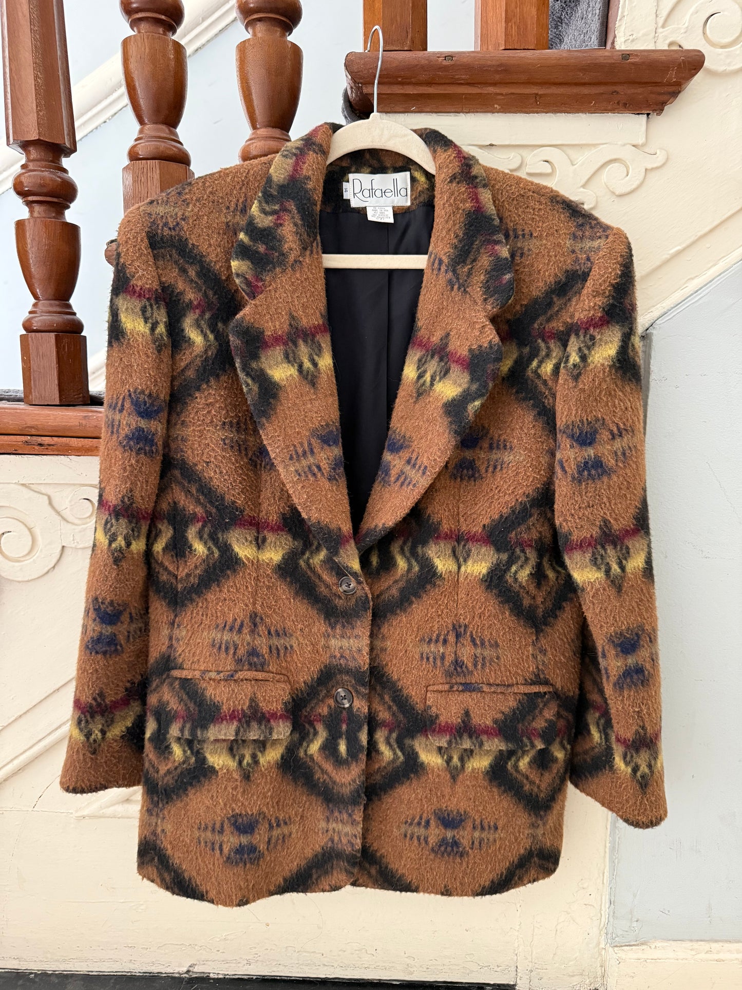 1980s Aztec Print Cozy Blazer