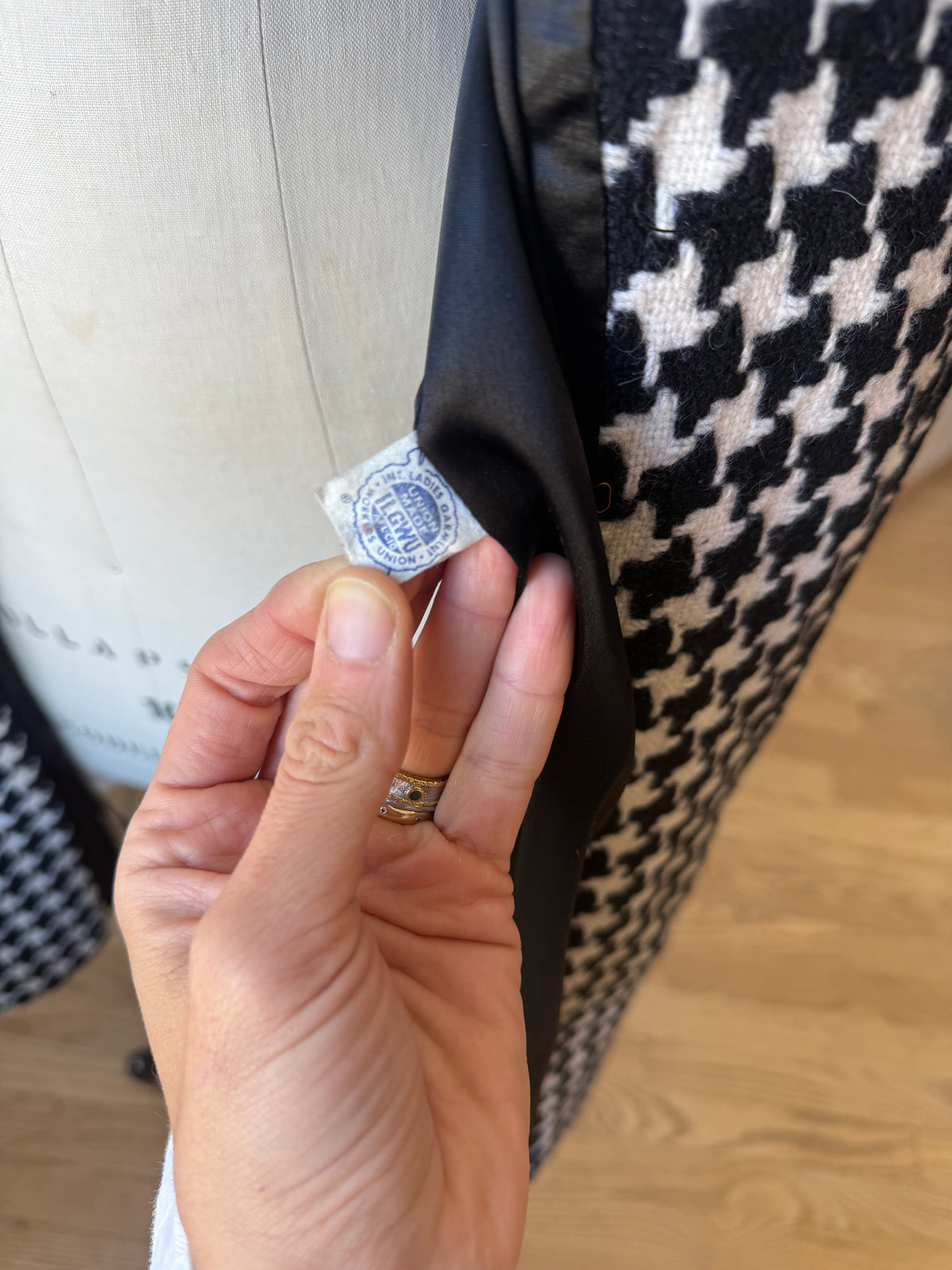 1960s Houndstooth Wool Coat