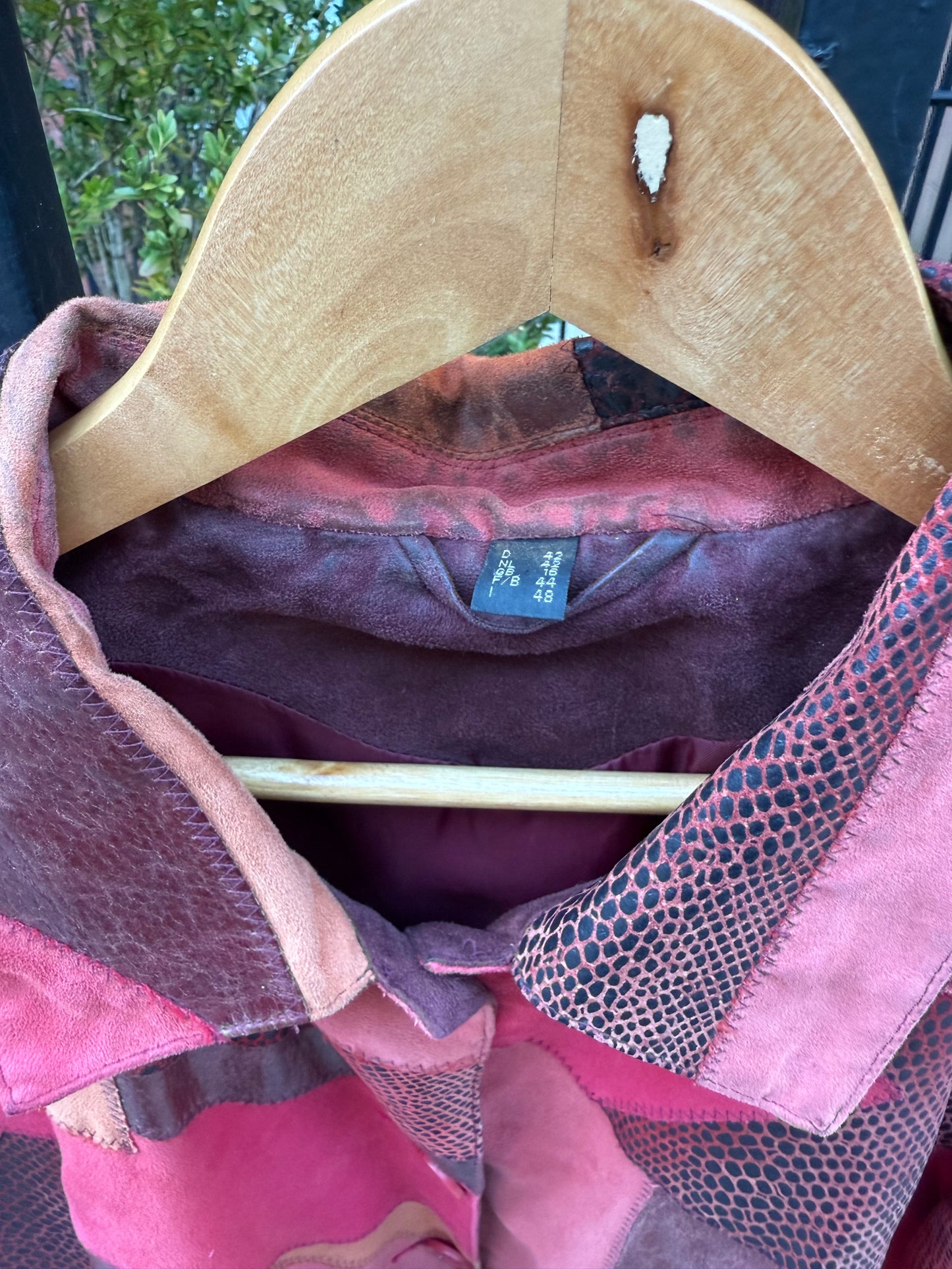 70s Red Patchwork Leather Jacket