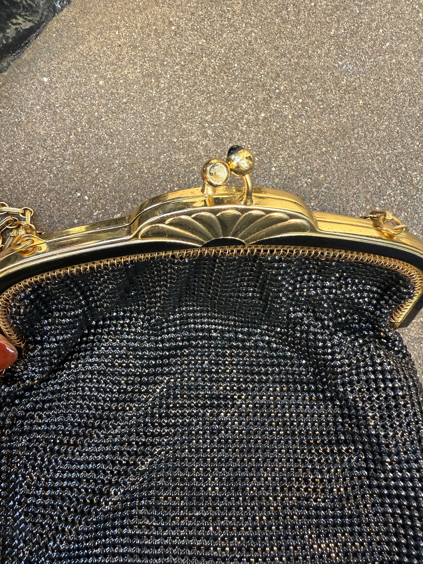 Vintage Whiting & Davis Black Chainmail Bag