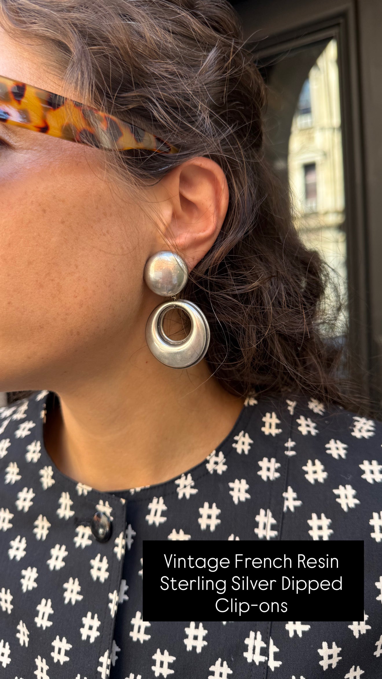 Deadstock Vintage silver tone Hoop Earrings