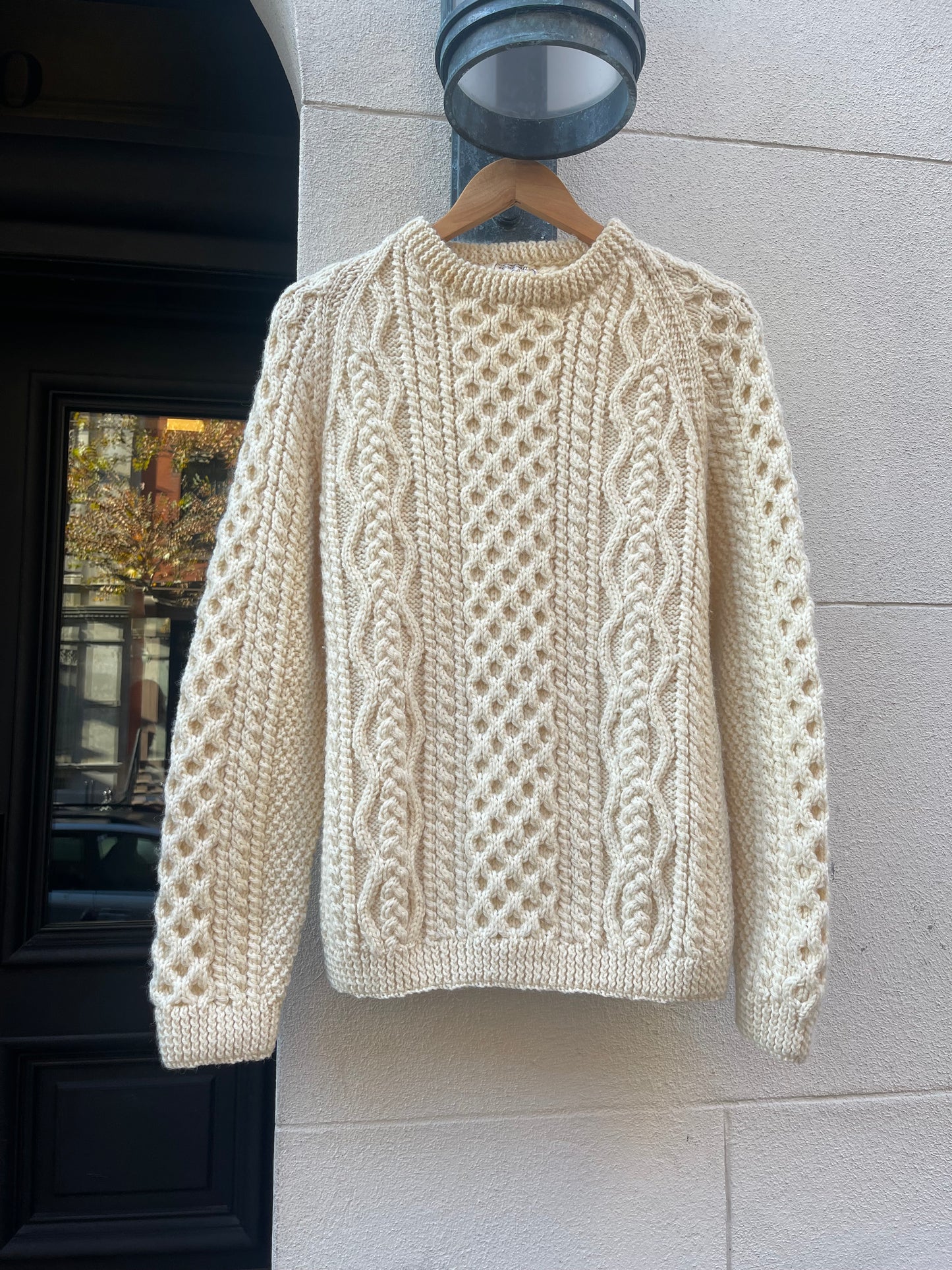 Vintage Irish Wool Cable Knit Sweater
