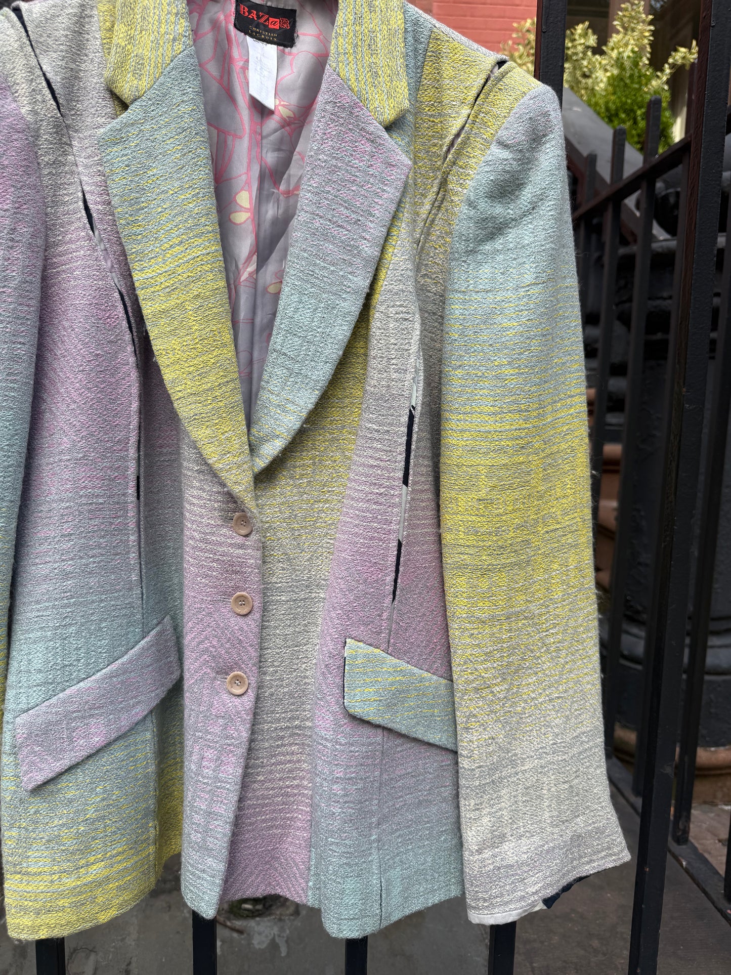 90s Vintage Christian LaCroix Bazar Ombré Pastel Blazer