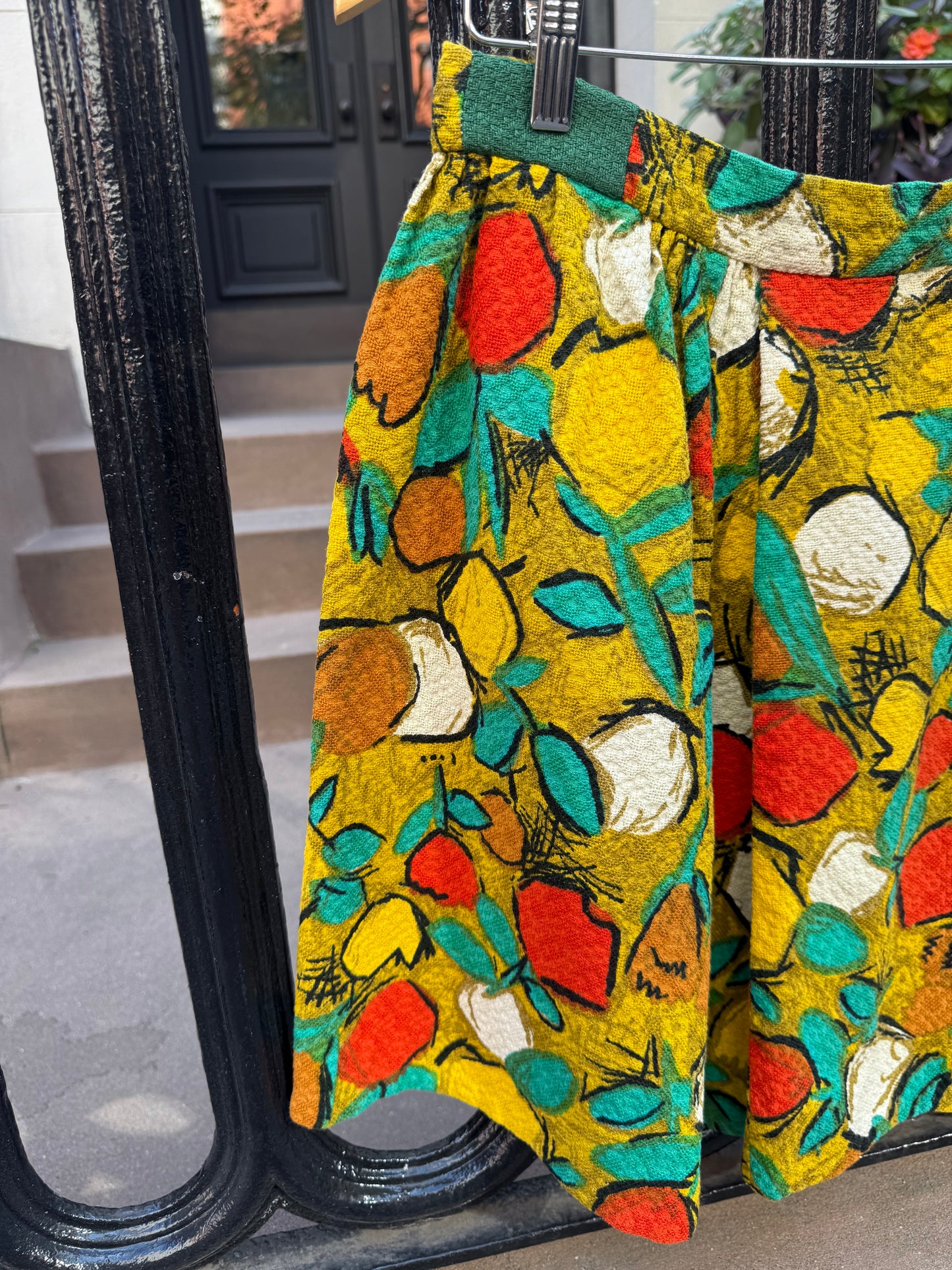 60s French Fruit Print Mini Skirt