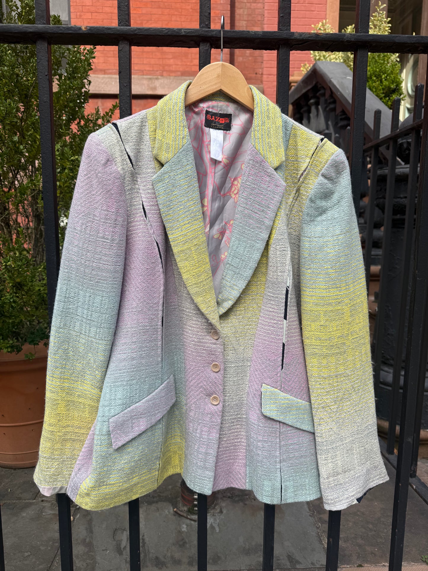 90s Vintage Christian LaCroix Bazar Ombré Pastel Blazer