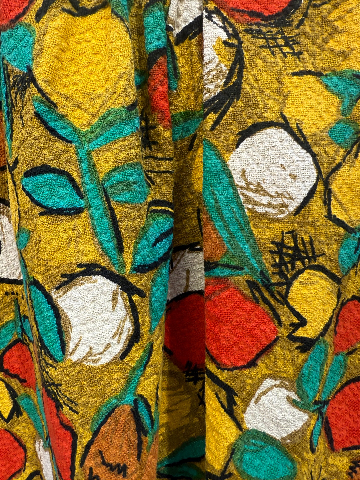 60s French Fruit Print Mini Skirt