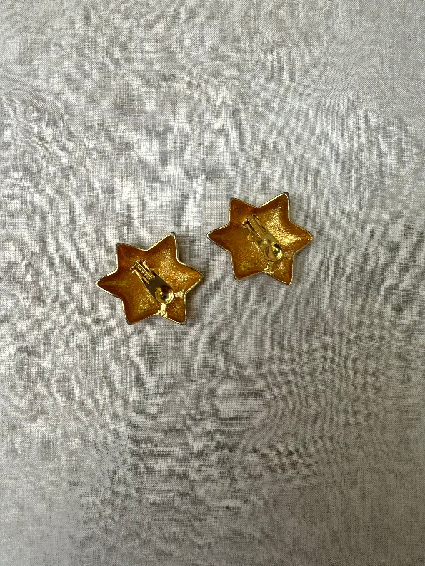 80s Puffy Celestial Star Clip- On Earrings