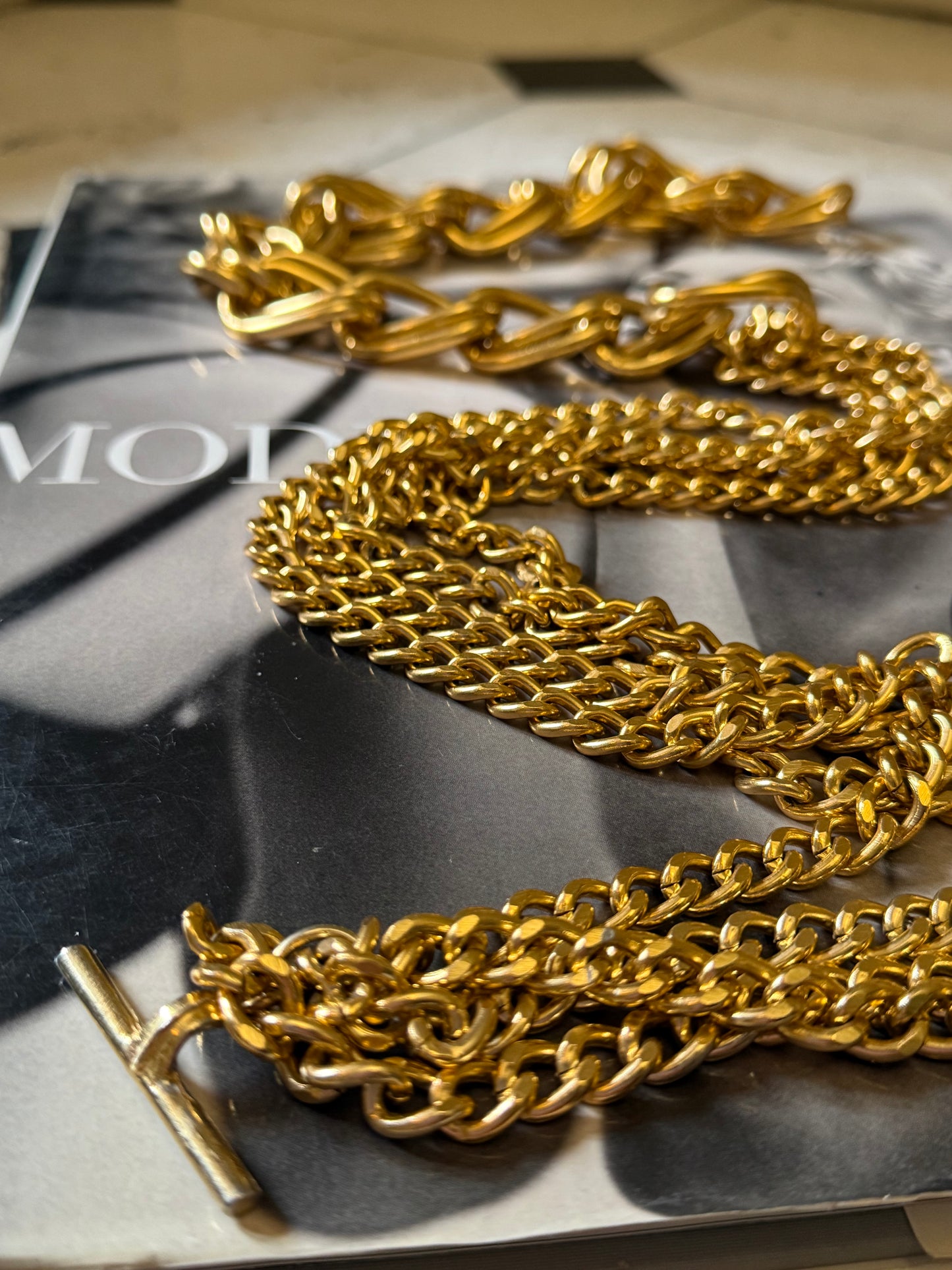 Gold Tone Chain Belt 36"