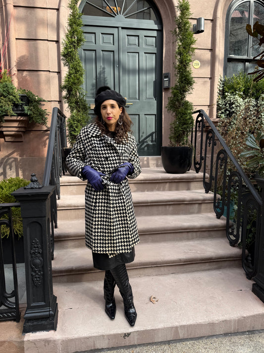 1960s Houndstooth Wool Coat