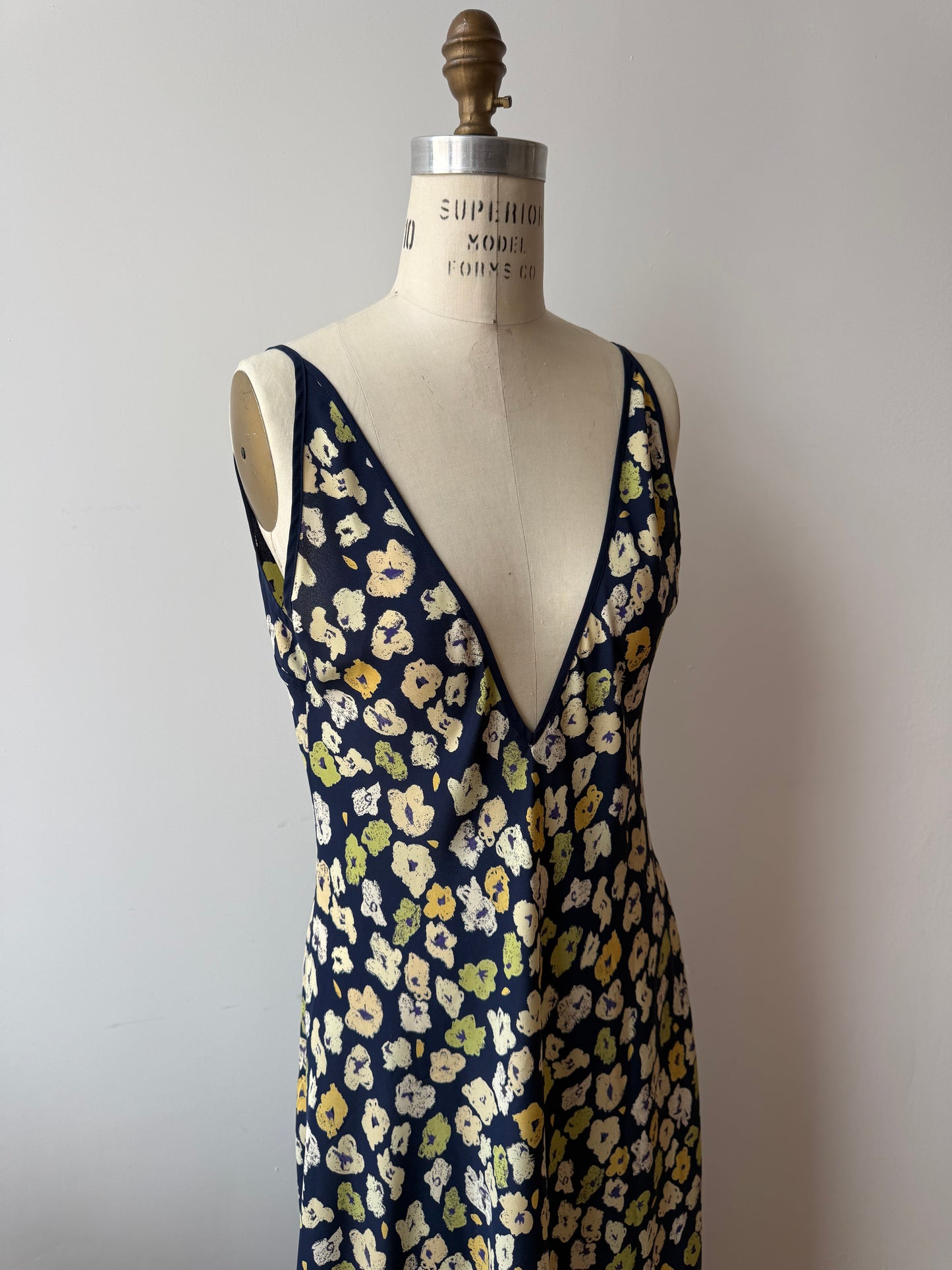 90s Natori floral print dress