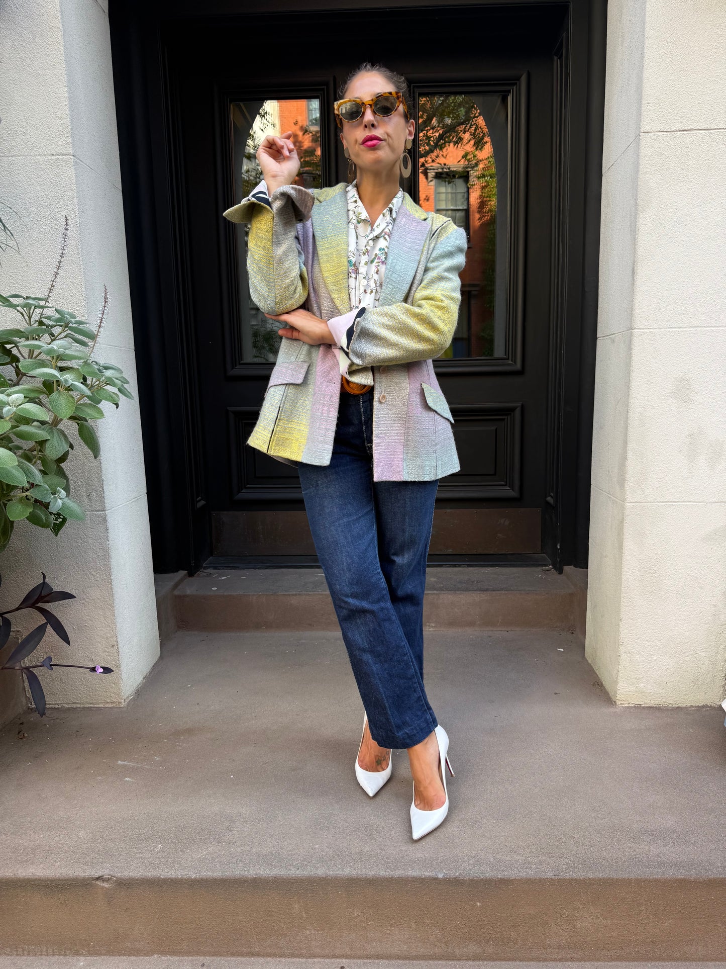 90s Vintage Christian LaCroix Bazar Ombré Pastel Blazer