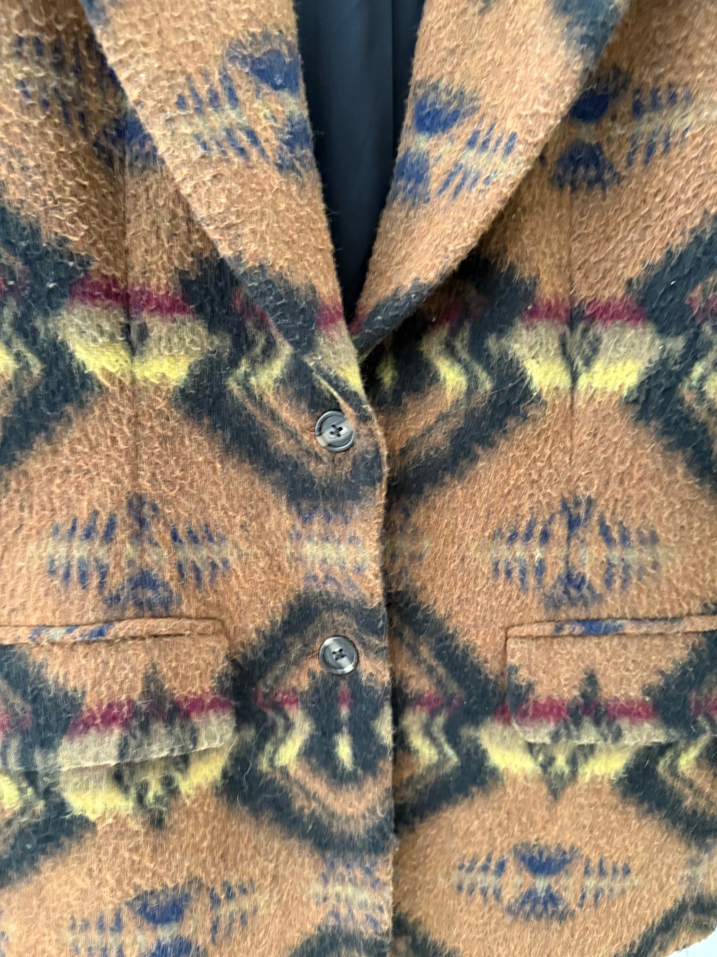 1980s Aztec Print Cozy Blazer