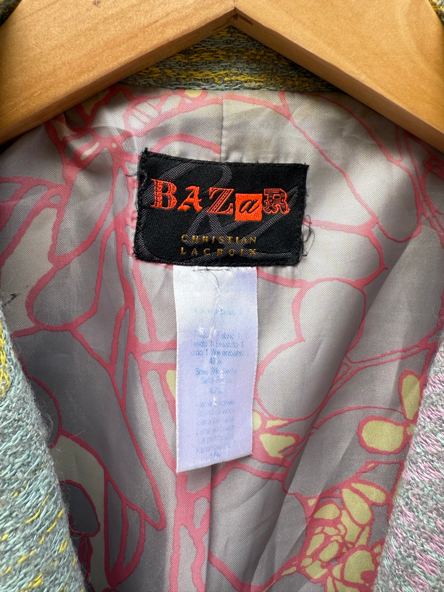 90s Vintage Christian LaCroix Bazar Ombré Pastel Blazer