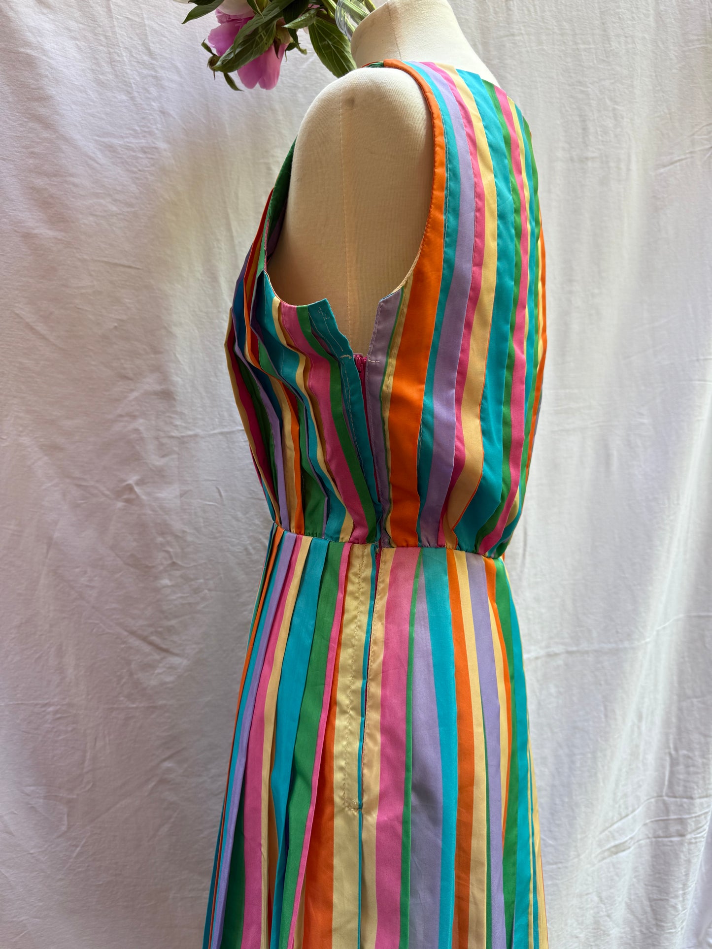 70s Rainbow Striped Dress