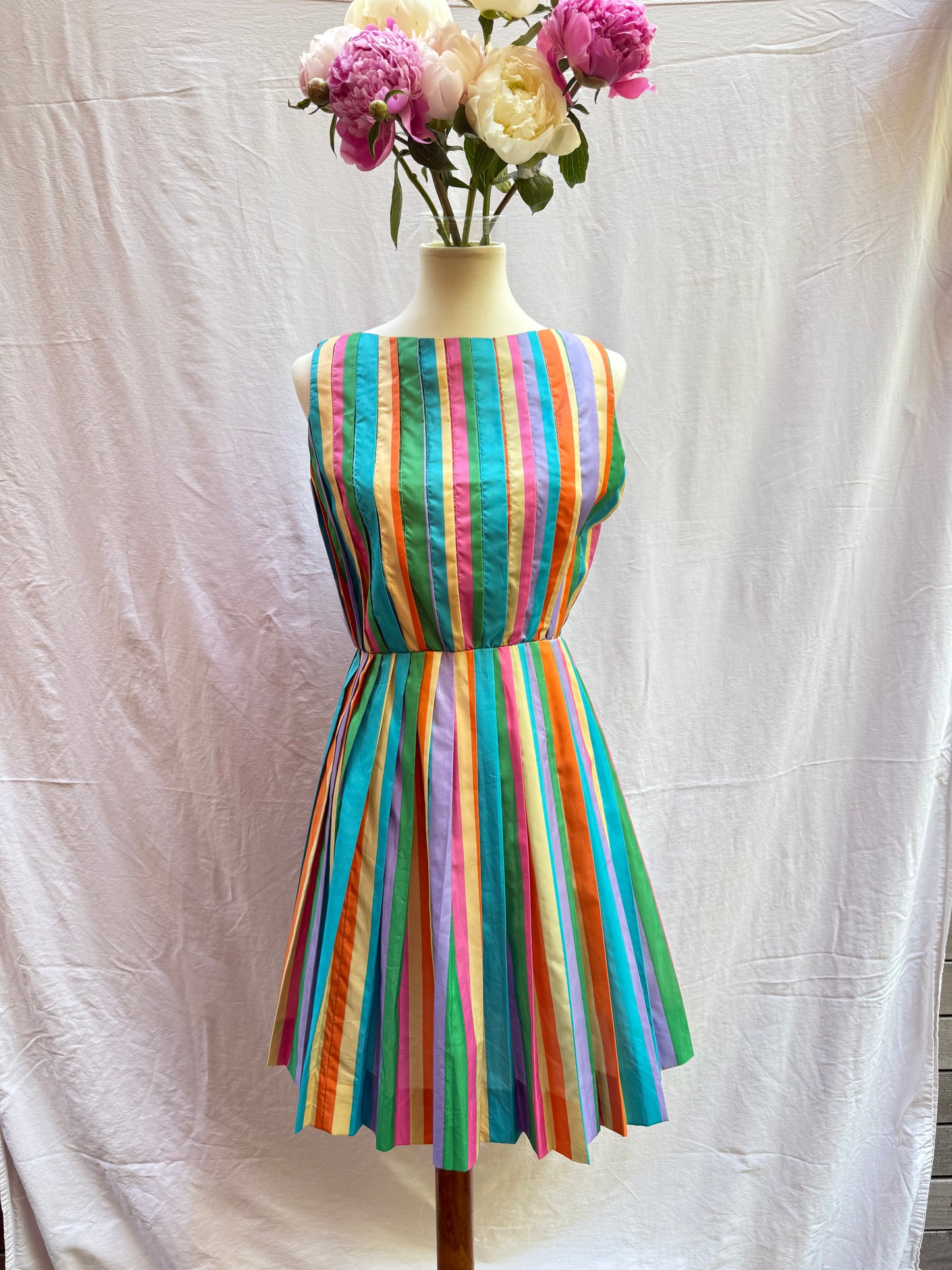 70s Rainbow Striped Dress