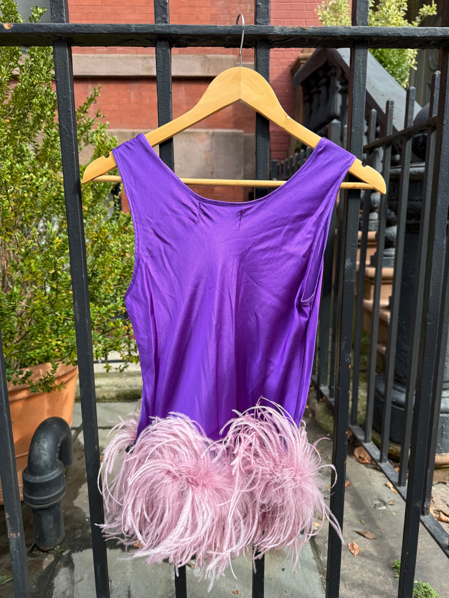 The Belle Silk Tank, purple & blush
