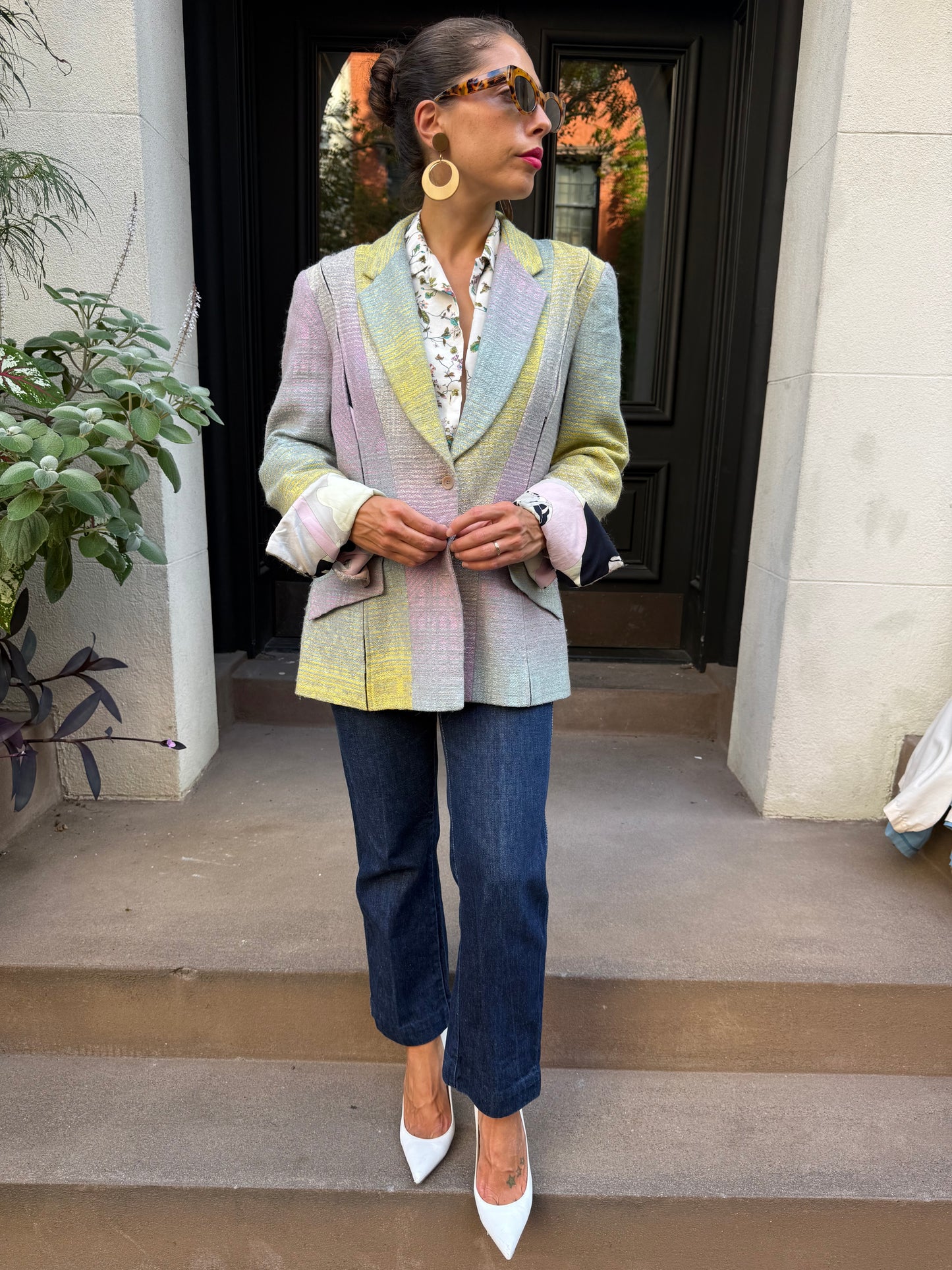 90s Vintage Christian LaCroix Bazar Ombré Pastel Blazer