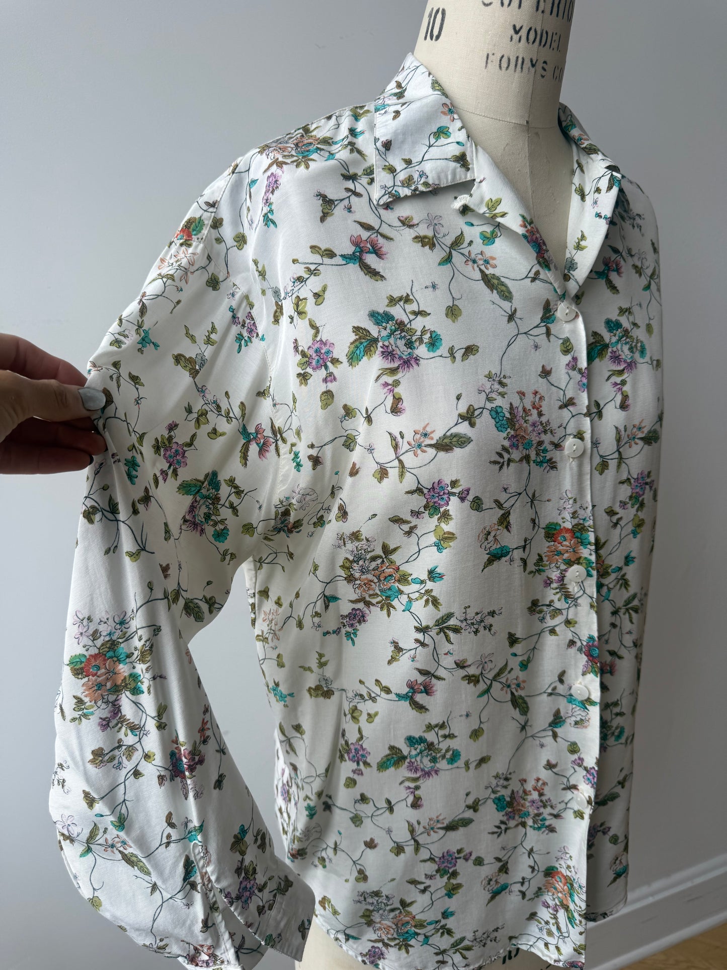 French Vintage Floral Blouse