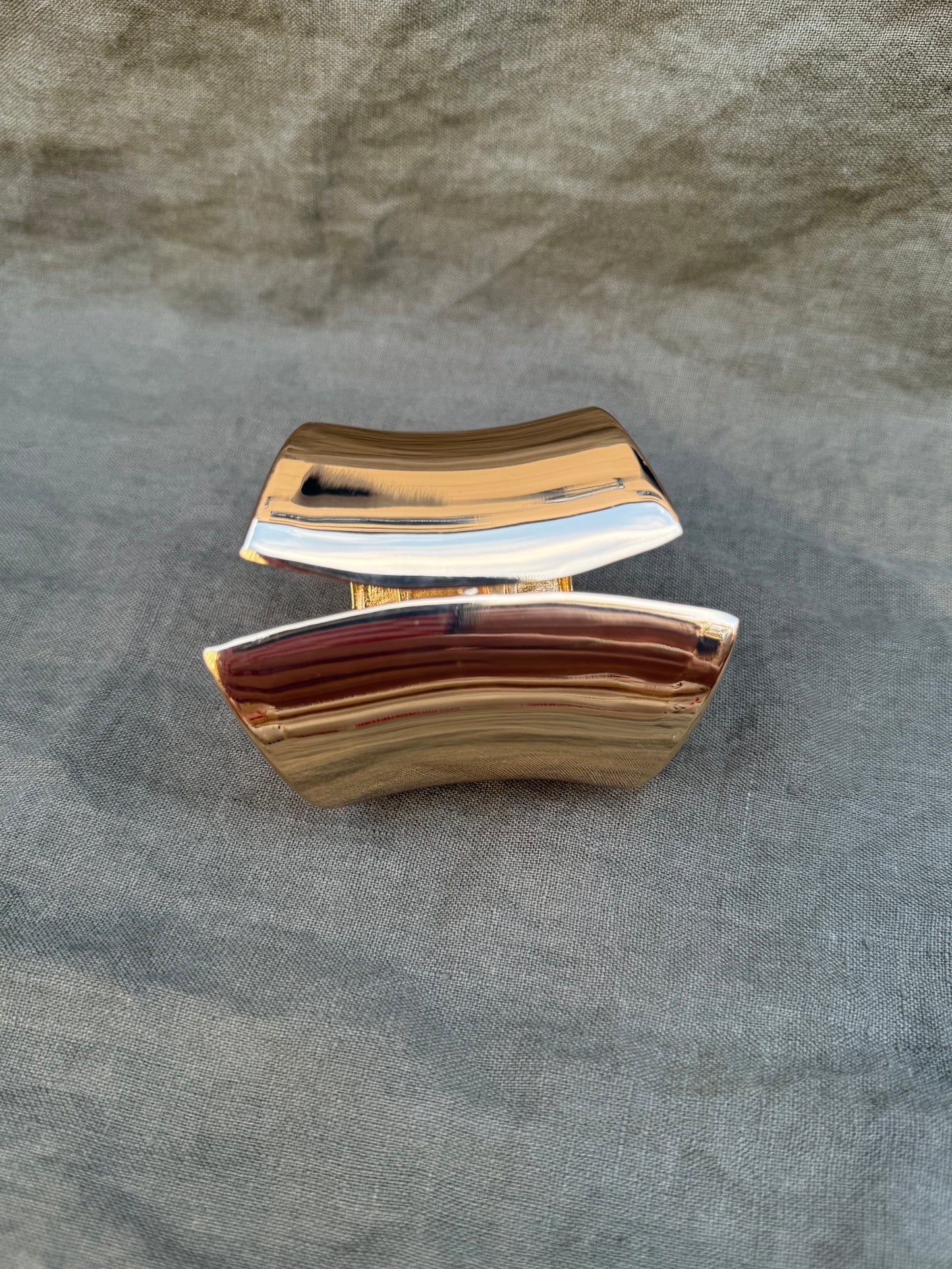 80s/90s French Gold-Toned Architectural Cuff