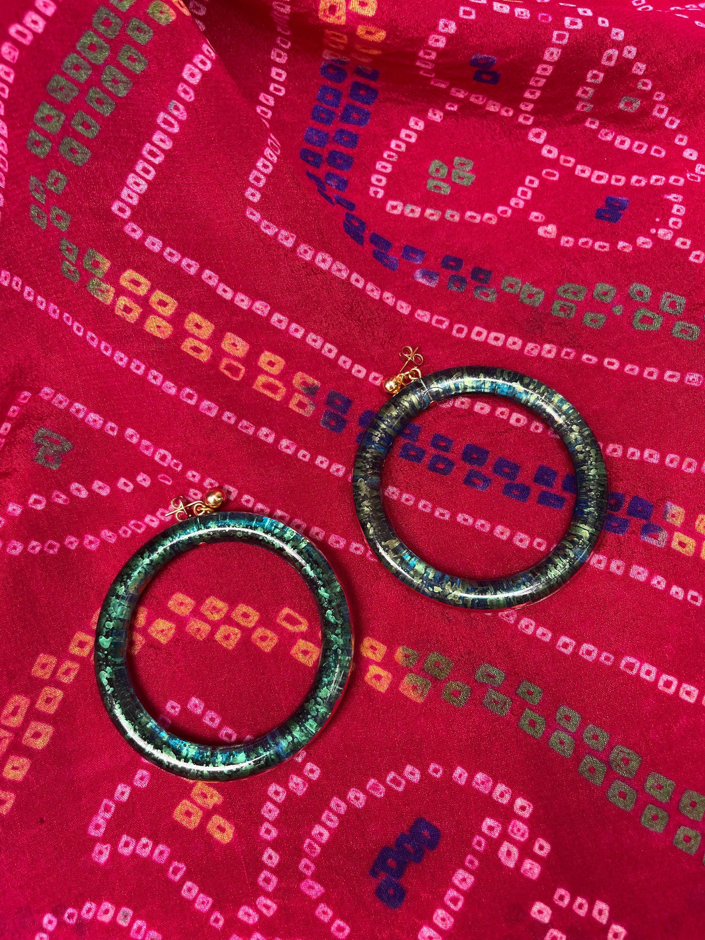 French Resin & Gold Hoops