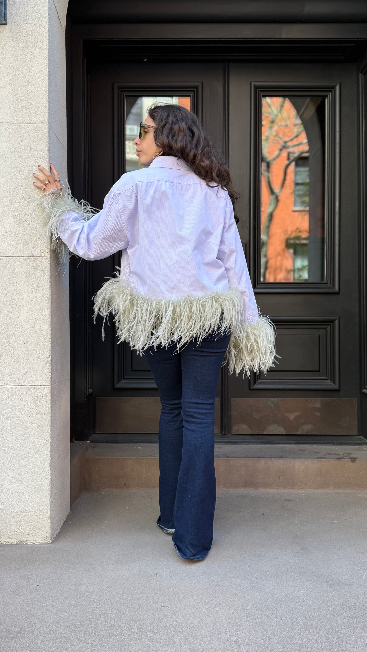 Colette - Lavender Purple Stripe & Sage
