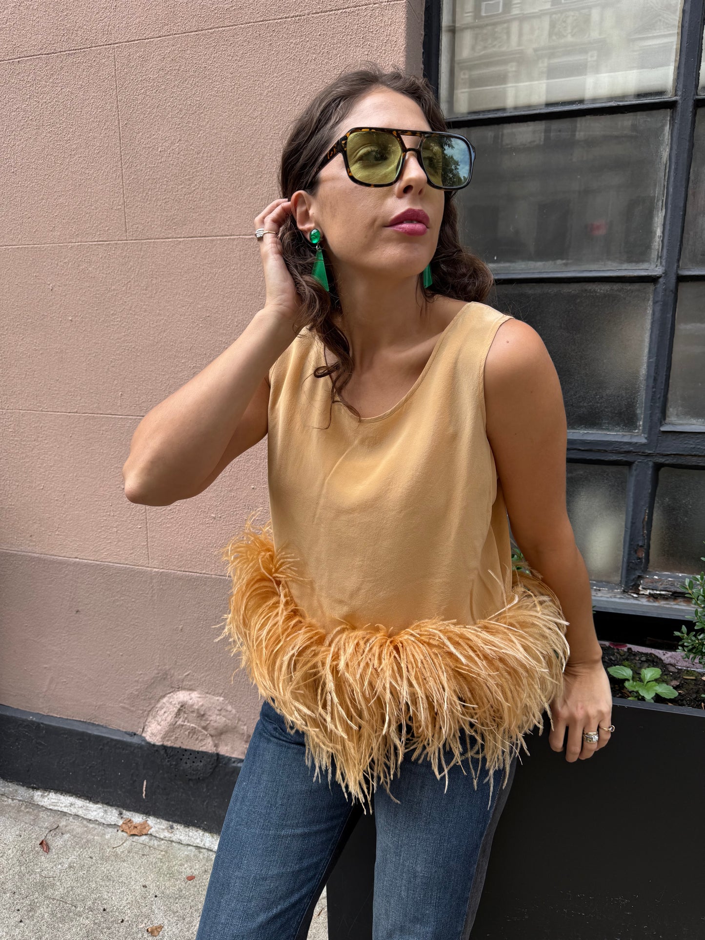 The Belle Tank, gold & gold