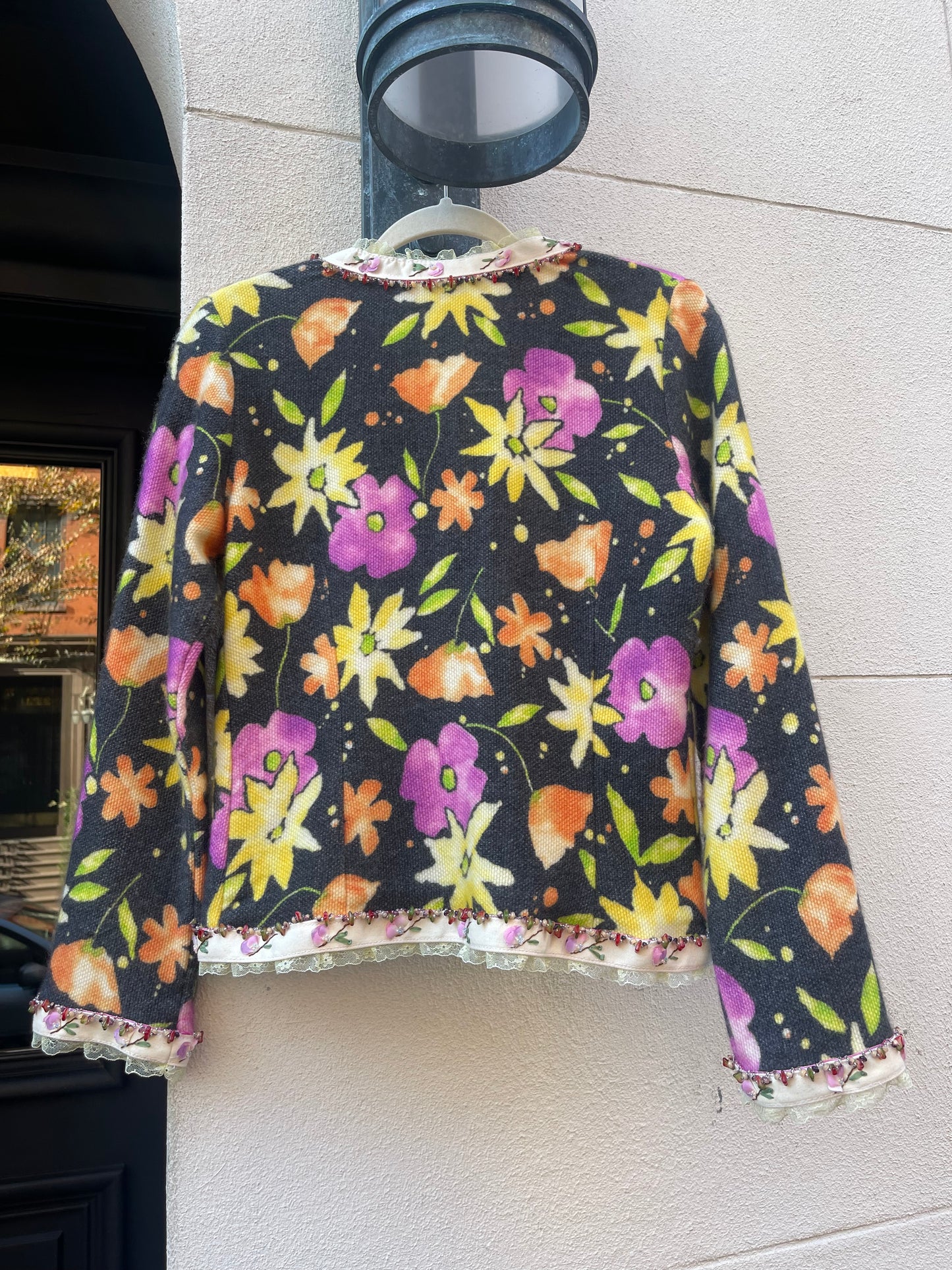 Bergdorf Goodman Floral Cashmere Sweater