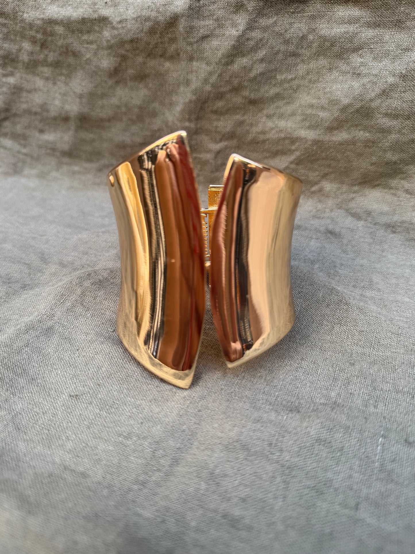 80s/90s French Gold-Toned Architectural Cuff
