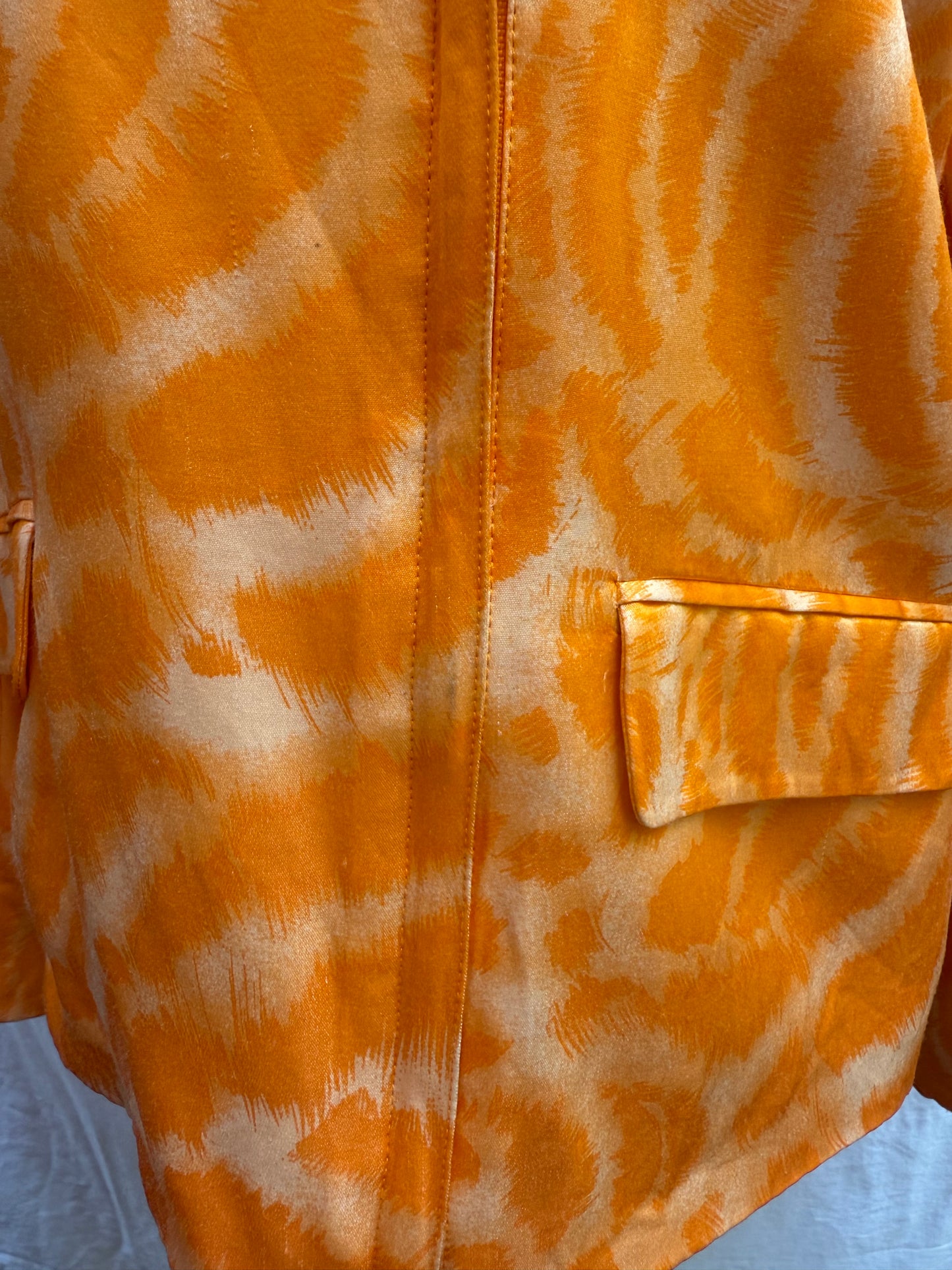 90s Gianni Versace Orange Swirl Satin Jacket