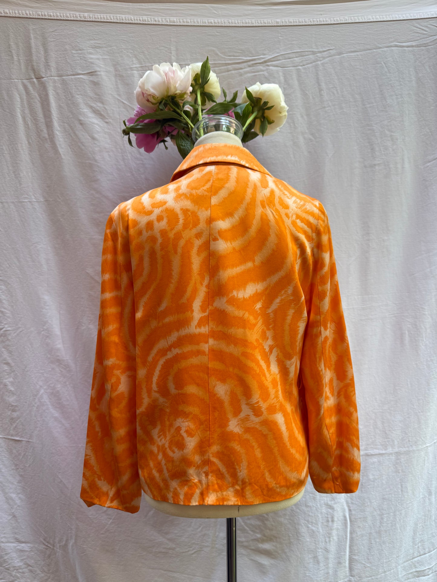 90s Gianni Versace Orange Swirl Satin Jacket