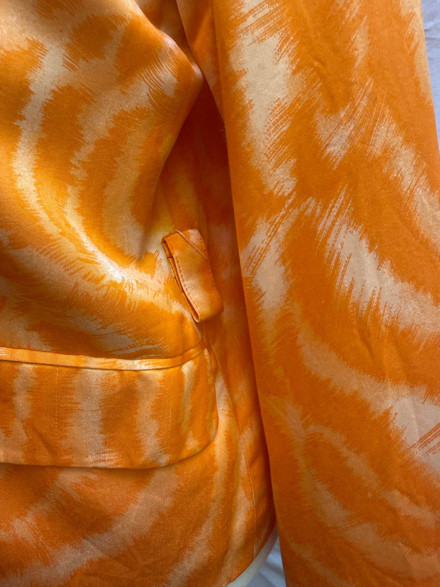 90s Gianni Versace Orange Swirl Satin Jacket