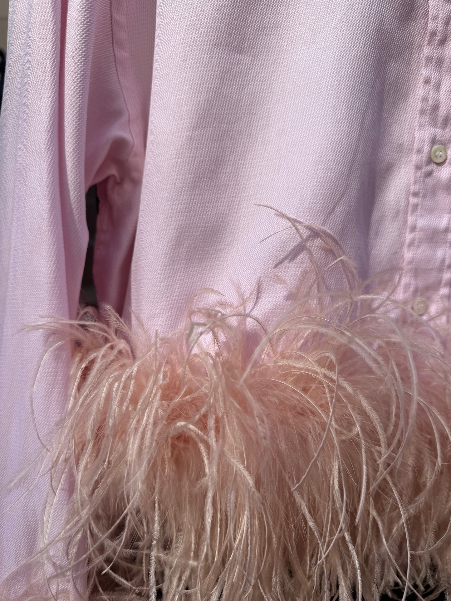 The Colette Feather Shirt - Pink & Pink