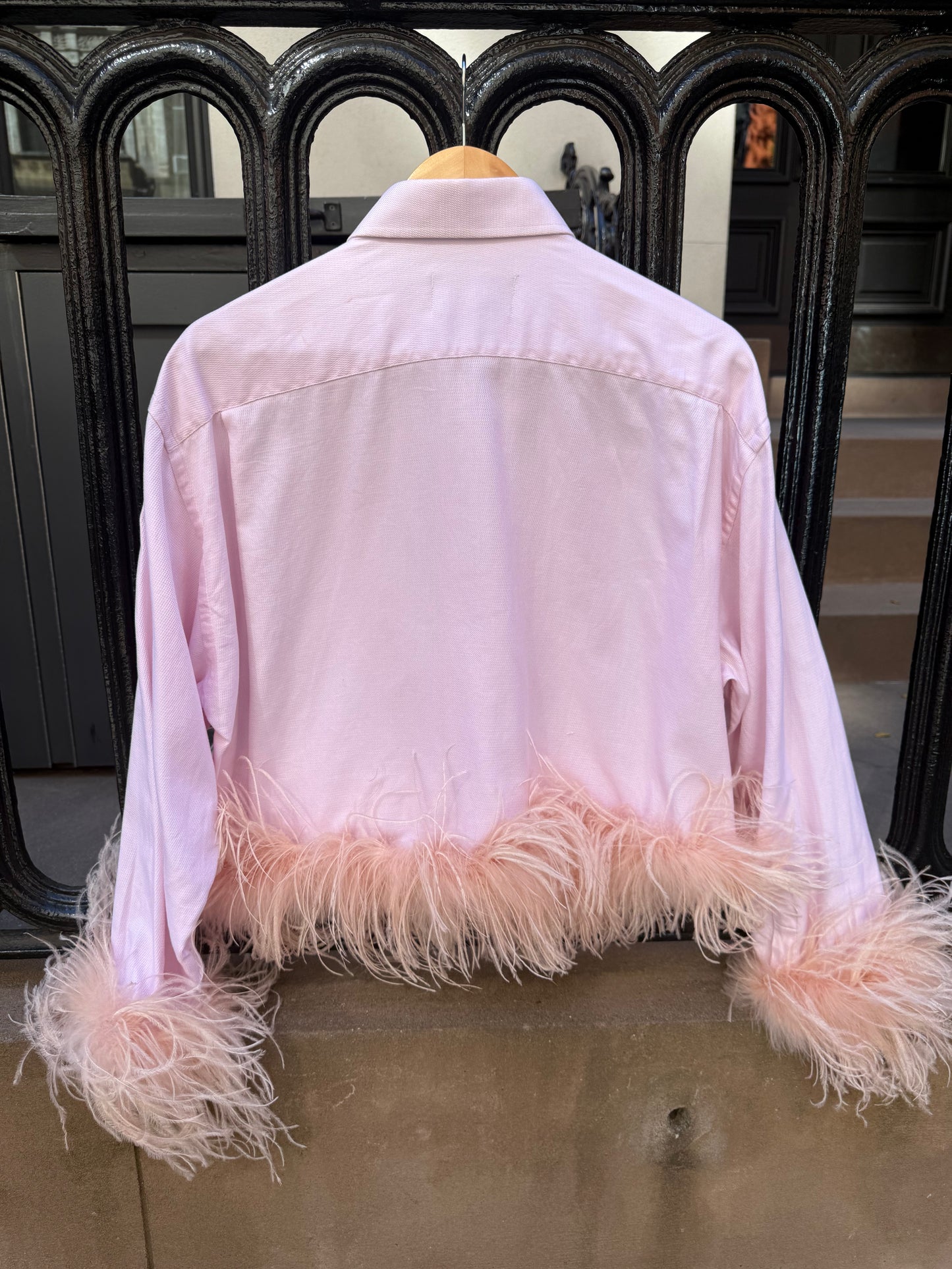 The Colette Feather Shirt - Pink & Pink