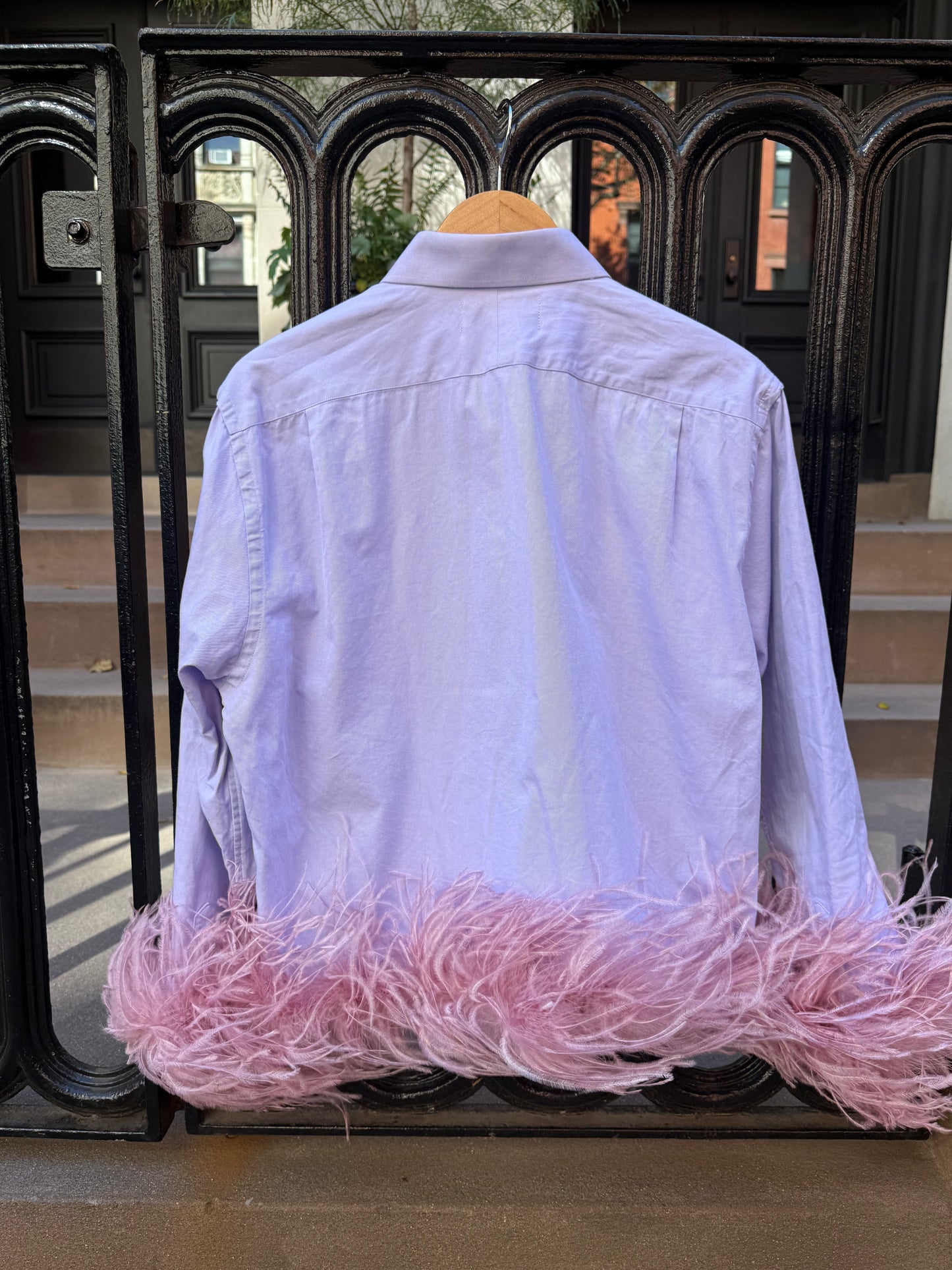 The Colette Feather Shirt - Lavender & Dusty Rose