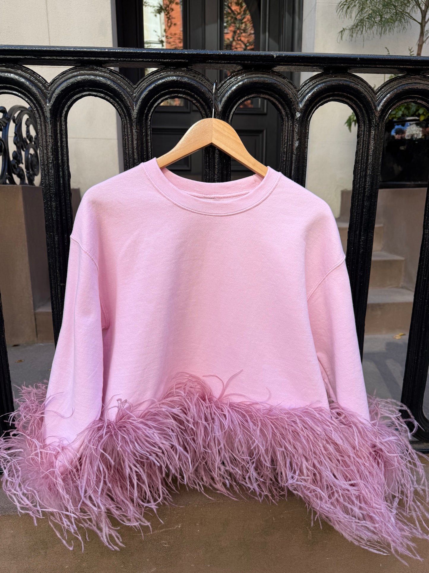 Coco Feather Sweatshirt - Pink & Dusty Rose