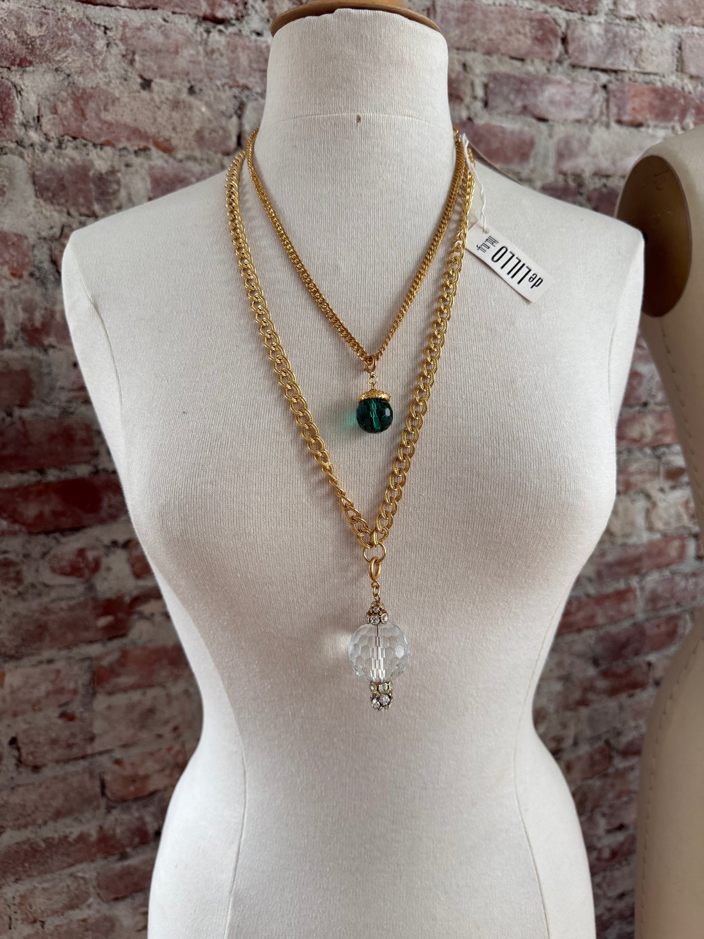 1970s William de Lillo Crystal Pendant Necklace