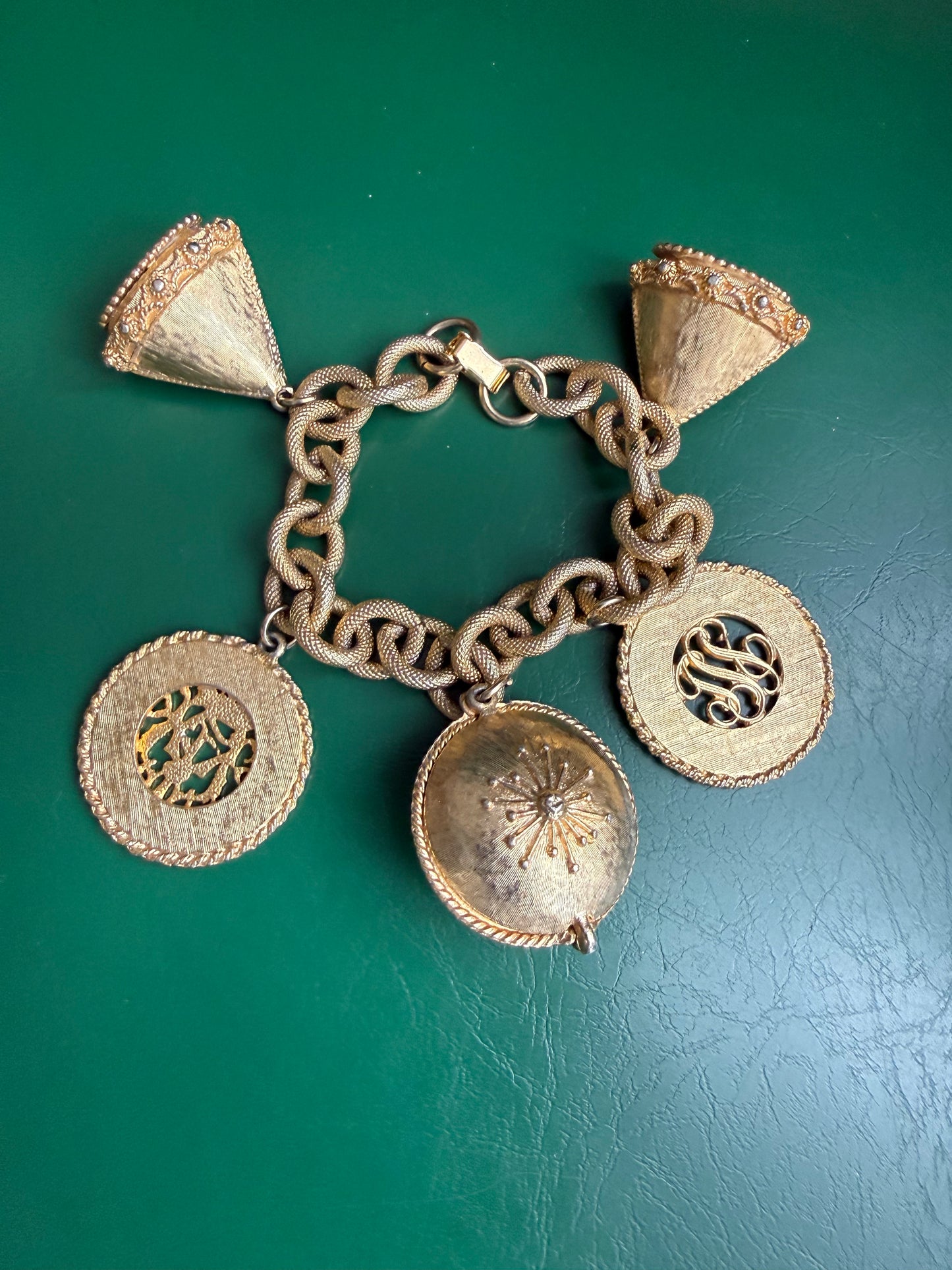 Vintage Gold-Tone Charm Bracelet