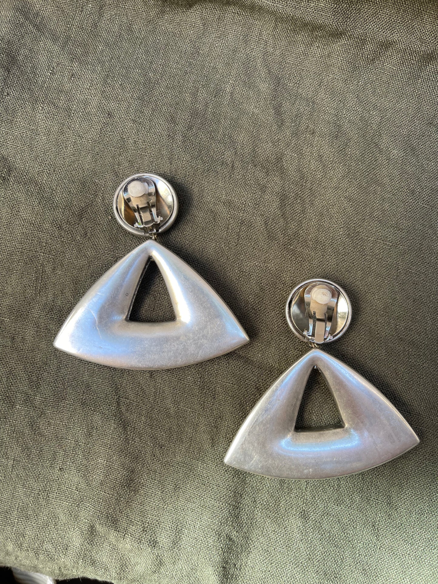 Vintage Deadstock Modernist Silver Earrings